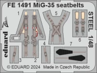 Eduard FE1491 MiG-35 seatbelts STEEL (H.B) 1/48