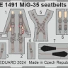 Eduard FE1491 MiG-35 seatbelts STEEL (H.B) 1/48