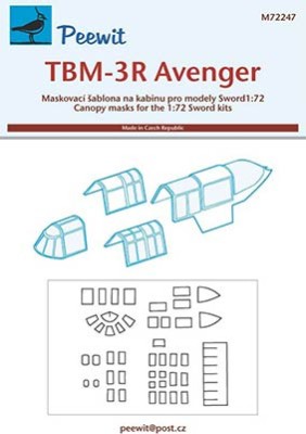 Peewit M72247 1/72 Canopy mask TBM-3R Avenger (SWORD)