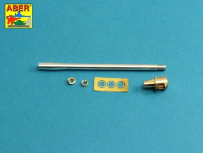 Aber 35 L-242 90mm M3 barrel with muzzle brake for T26E3 Pershing (aka M26) U.S. Tank (designed to be used with Tamiya kits) 1/35