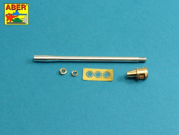 Aber 35 L-242 90mm M3 barrel with muzzle brake for T26E3 Pershing (aka M26) U.S. Tank (designed to be used with Tamiya kits) 1/35