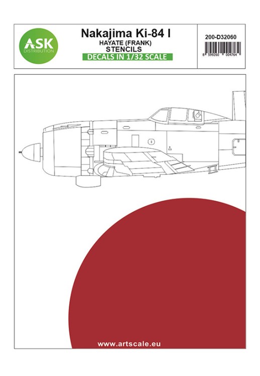 Art Scale 200-D32060 Nakajima Ki-84 Hayate (Frank) - STENCILS - Imperial Japanese Army Air Force 1/32
