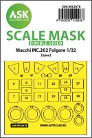 Art Scale 200-M32078 Macchi C.202 Folgore wheels and canopy frame paint mask (inside and outside) 1/32