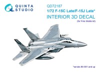 Quinta studio QD72187 F-15C Late/J Late (Fine Molds) 3D Декаль интерьера кабины 1/72
