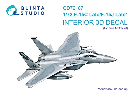 Quinta studio QD72187 F-15C Late/J Late (Fine Molds) 3D Декаль интерьера кабины 1/72