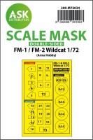 Art Scale 200-M72034 Grumman Wildcat wheels and canopy frame paint mask (inside and outside) painting mask 1/72