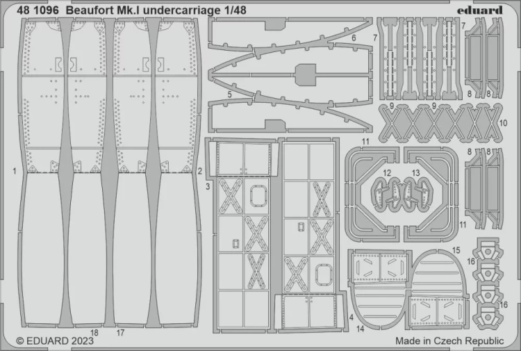 Eduard 481096 SET Beaufort Mk.I undercarriage (ICM) 1/48
