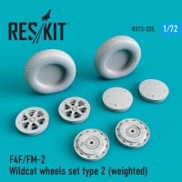 Reskit RS72-0335 F4F/FM-2 Wildcat wheels set type 2 (weighted) AZ model, Academy, Airfix, Arma Hobby, Dragon, Hasegawa, Hobby Boss 1/72