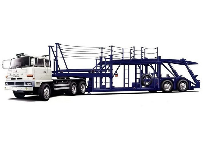 Fujimi F-01201 Автовоз Mitsubishi Fuso FV High-Cab Tractor & Transporter 1/24