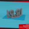 Armory ARAW72426 Supermarine Spitfire wheels with weighted tyres of block pattern & 4-spoke hub 3D-Printed set 1/72