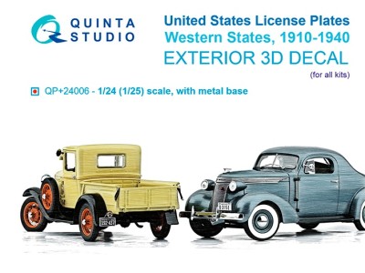 Quinta studio QP+24006 Автомобильные номера США, западные штаты, 1910-1940 1/24
