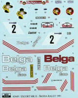 REJI MODEL DECR43049 1/43 ESCORT MK.II - BELGA Winner Rally ? koda 1981