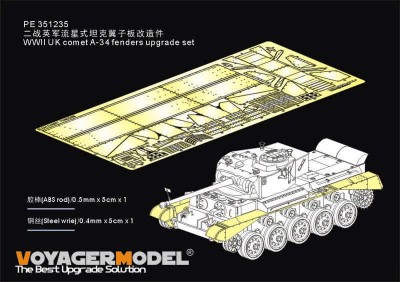 Voyager Model PE351235 WWII UK comet A-34 fenders upgrade set (TAMIYA 35380) 1/35