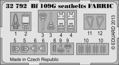 Eduard 32792 Bf 109G seatbelts FABRIC