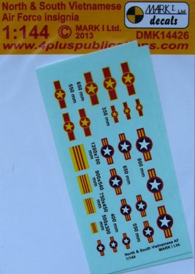 4+ Publications DMK-14426 1/144 Decals North&amp;South Vietnam. AF insignia (2x)