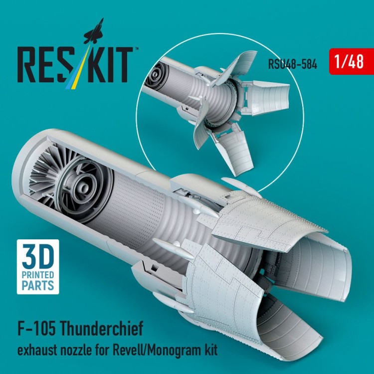 Reskit U48584 F-105 Thunderchief exhaust nozzle (REV/MONO) 1/48