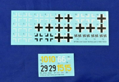 HM Decals HMD-72035 1/72 Decals Bf 109G over the Czech territory Pt.2