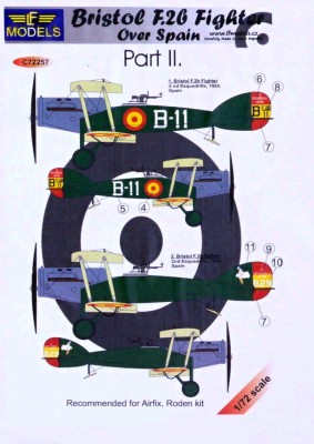 Lf Model C72257 Bristol F.2b o.Spain (AIRF/RDN) Part 2 декали 1/72
