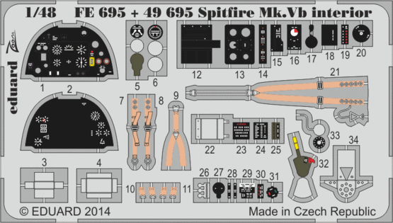 Eduard 49695 Spitfire Mk.Vb interior S.A.