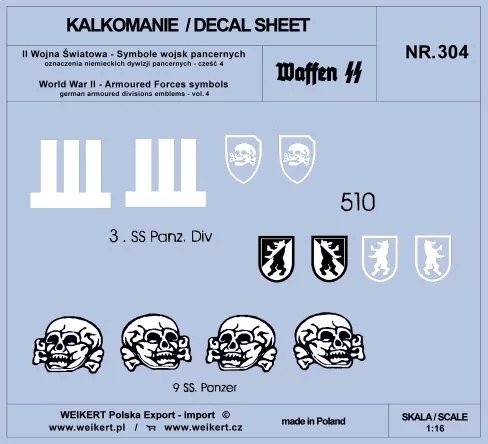 Weikert Decals 304 German Armoured Forces symbols - part 4 1/16