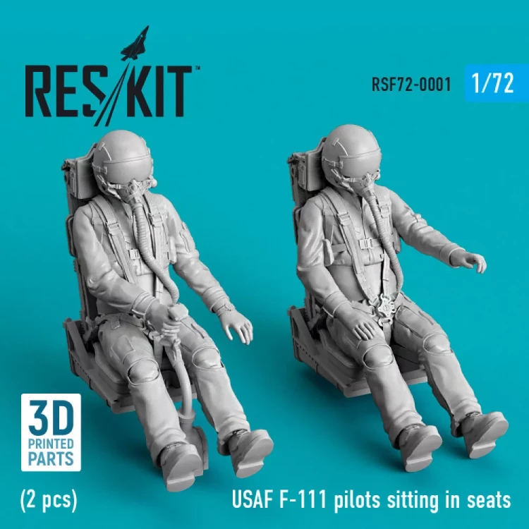 Reskit F72001 USAF F-111 pilots sitting in seats (2 pcs.) 1/72