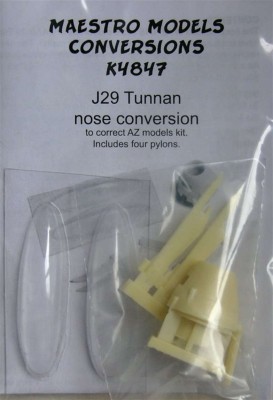 Maestro Models MMCK-4847 1/48 SAAB J29 Tunnan nose&amp;canopy correction (AZMO)