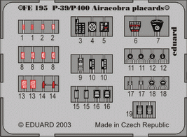 Eduard FE195 P-39/P400 placards