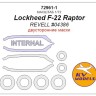 KV Models 72961-1 Lockheed F-22 Raptor (REVELL #04386) - двусторонние маски + маски на диски и колеса Revell US 1/72