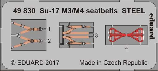 Eduard 49830 Su-17 M3/M4 seatbelts STEEL 1/48