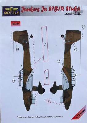 LF Model M7221 Mask Junkers Ju 87B/R Stuka (AIRF/REV/ITAL) 1/72
