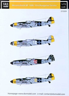 Sbs Model D72029 Декаль Bf-109G-10 in Hungarian Service 1/72