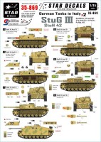 Star Decals STAR35869 German Tanks in Italy #2. Sturmgeschutz/StuG.III Ausf.G and StuH 42Stug.Brig. 242, Stug.Brig. 907, 3 Pz.Gren.Div. 16 Pz.Div.Pz.Regiment HG 1/35