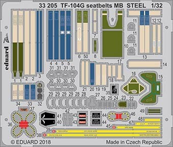 Eduard 33205 TF-104G seatbelts MB STEEL 1/32