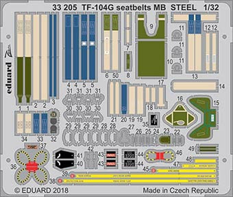 Eduard 33205 TF-104G seatbelts MB STEEL 1/32