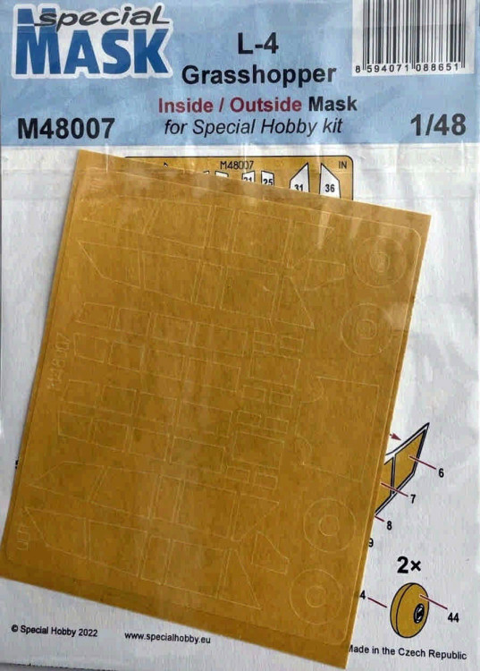 Special Hobby SM48007 Mask L-4 Grasshopper Inside/Outside (SP.H.) 1/48