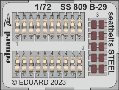 Eduard SS809 B-29 seatbelts STEEL (H.2000/ACAD) 1/72