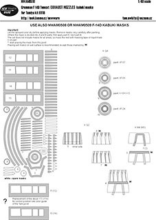 New Ware NWA-M0510 1/48 Mask F-14D Tomcat EXHAUST NOZZLES (TAM 61118)