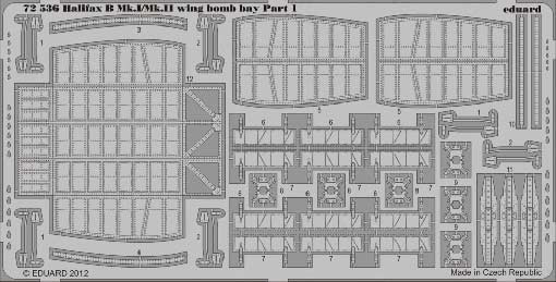 Eduard 72536 1/72 Фототравление для Halifax B Mk. I/Mk. II wing bomb bay