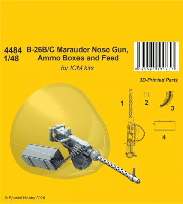CMK 4484 B-26B/C Marauder Nose Gun, Ammo Boxes (ICM) 1/48