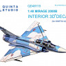 Quinta studio QD48115 Mirage 2000B (для модели Kinetic) 3D Декаль интерьера кабины 1/48