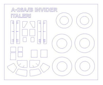 KV Models 72543 A-26 A/B Invader (ITALERI #1274) + маски на диски и колеса ITALERI 1/72
