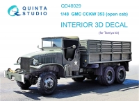 Quinta studio QD48029 GMC CCKW 353 (open cab) (Tamiya) 3D Декаль интерьера кабины 1/48