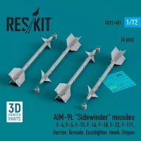 Reskit 72481 AIM-9L 'Sidewinder' missiles (4 pcs.) 1/72