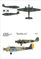 Aims AIMS72D042 Junkers Ju-52/3m WL+KLQ Sanitatas Flugber.z.b.V Poland late 1939; 1Z+BF IV./KG.z.b.V.1 Balkans May 1941 1/72