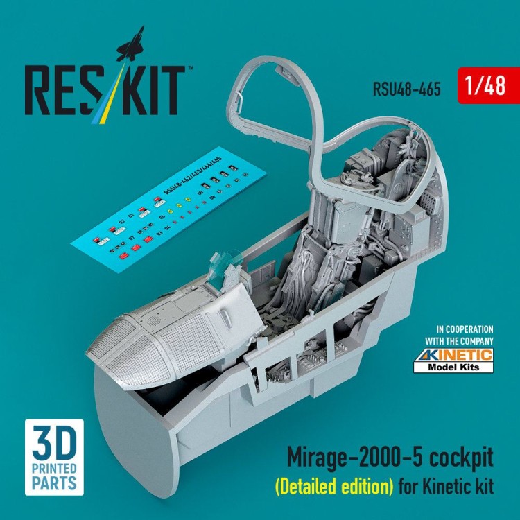 Reskit U48465 Mirage 2000-5 cockpit (Detailed edit.) (KIN) 1/48