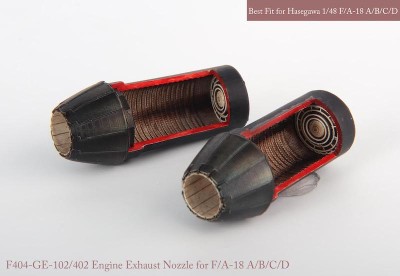 Mk1 Design MA-48042 McDonnell-Douglas F/A-18A/F/A-18B/F/A-18C/F/A-18D Hornet GE exhaust nozzle. Aftrer burner Set (closed) 1/48
