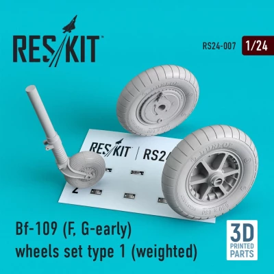 Reskit RS24-007 Bf-109 (F, G-early) wheels type 1 (weighted) 1/24