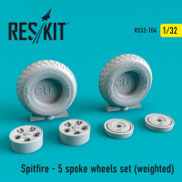 Reskit RS32-0104 Spitfire - 5 spoke wheels set (weighted) Hasegawa, Hobby Boss, Revell, Tamiya 1/32