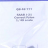 QuickBoost QB48777 SAAB J-21 correct pylon (PIL.REPL.) 1/48