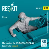 Reskit F32073 Male driver US NAVY A/S32A-49 Deck Tractor 2 1/32